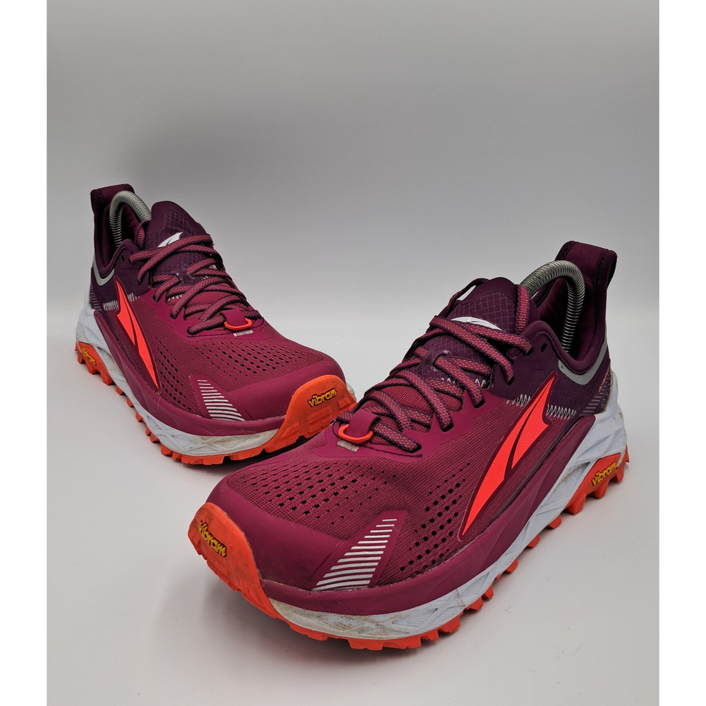 Size 8 - Altra Olympus 5 Womens Trail Running Shoes Purple Orange - AL0A7R74580